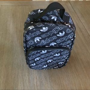 Adidas monogram black and white insulated school lunch bag